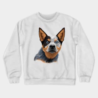 Cute Australian Cattle Dog Drawing Crewneck Sweatshirt